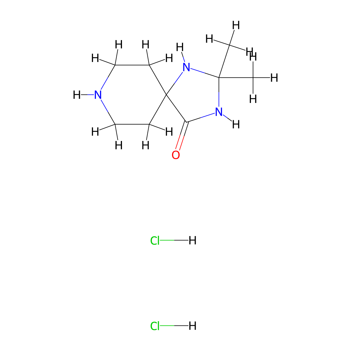 2,2-Dimethyl-1,3,8-triazaspiro(4.5)decan-4-one dihydrochloride molecular structure, CAS 2243509-34-2
