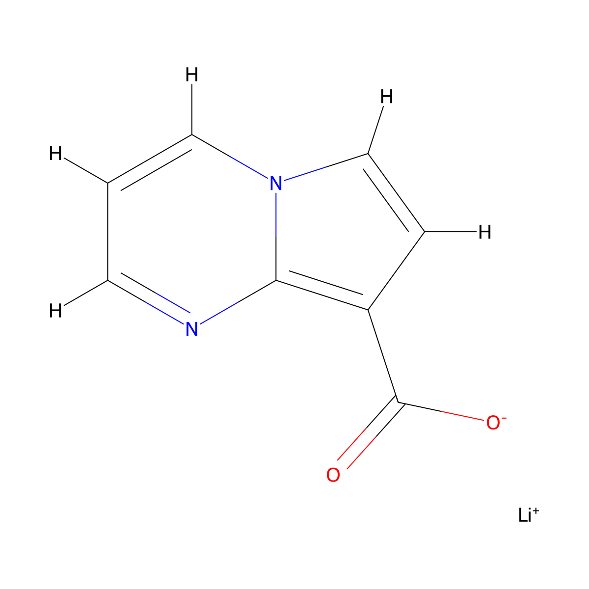 Lithium(1+) ion pyrrolo(1,2-a)pyrimidine-8-carboxylate molecular structure, CAS 2243509-37-5