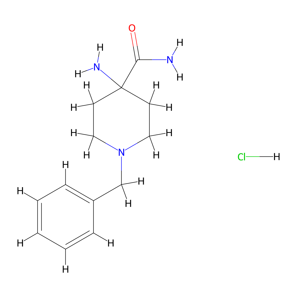 4-Amino-1-benzylpiperidine-4-carboxamide hydrochloride molecular structure, CAS 2243509-48-8