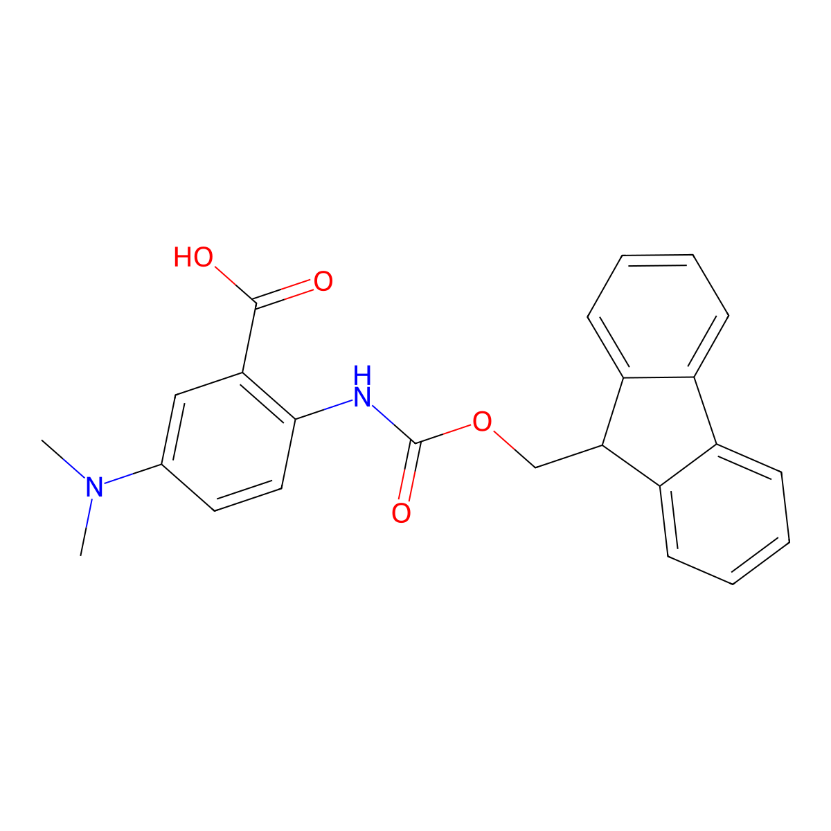 5-(dimethylamino)-2-({[(9H-fluoren-9-yl)methoxy]carbonyl}amino)benzoic acid molecular structure, CAS 2243509-53-5