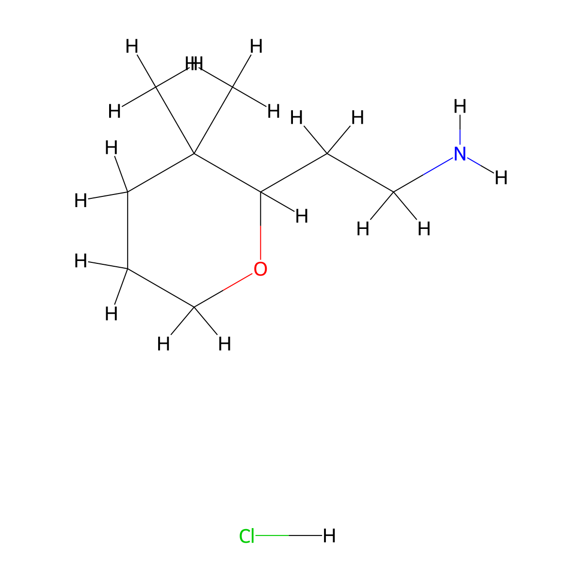 2-(3,3-Dimethyloxan-2-yl)ethan-1-amine hydrochloride molecular structure, CAS 2243509-56-8
