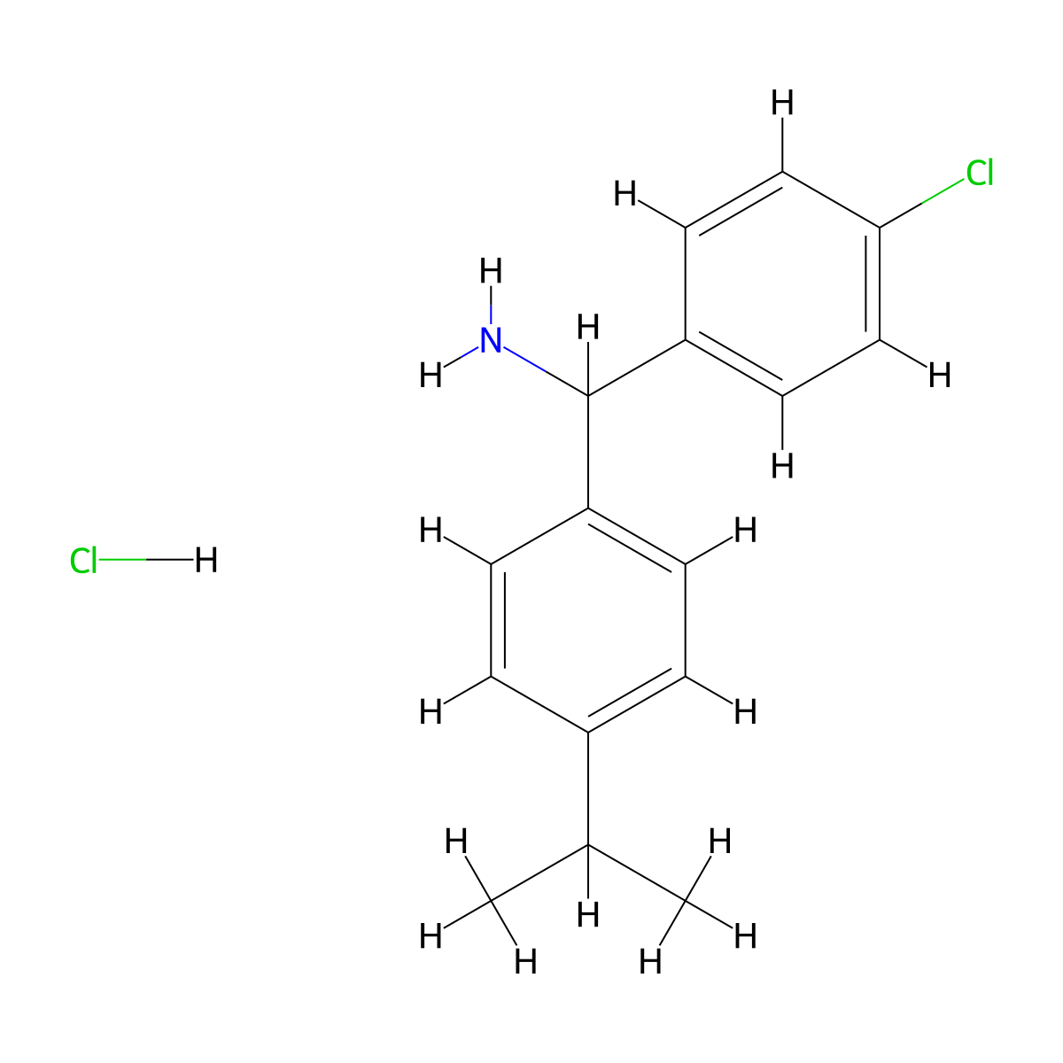(4-Chlorophenyl)[4-(propan-2-yl)phenyl]methanamine hydrochloride molecular structure, CAS 2243509-57-9