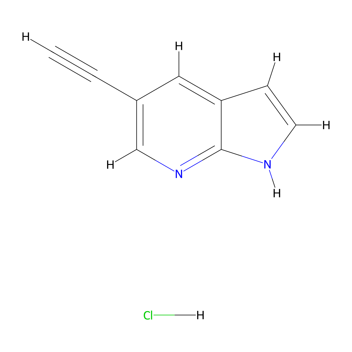 5-ethynyl-1H-pyrrolo(2,3-b)pyridine hydrochloride molecular structure, CAS 2243509-58-0