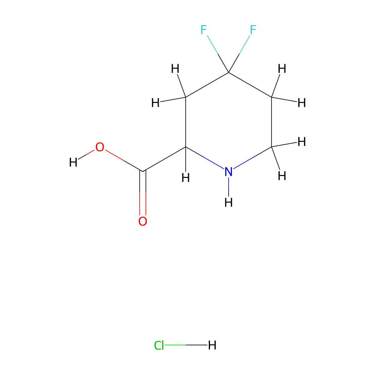 4,4-Difluoropiperidine-2-carboxylic acid hydrochloride molecular structure, CAS 2243509-76-2