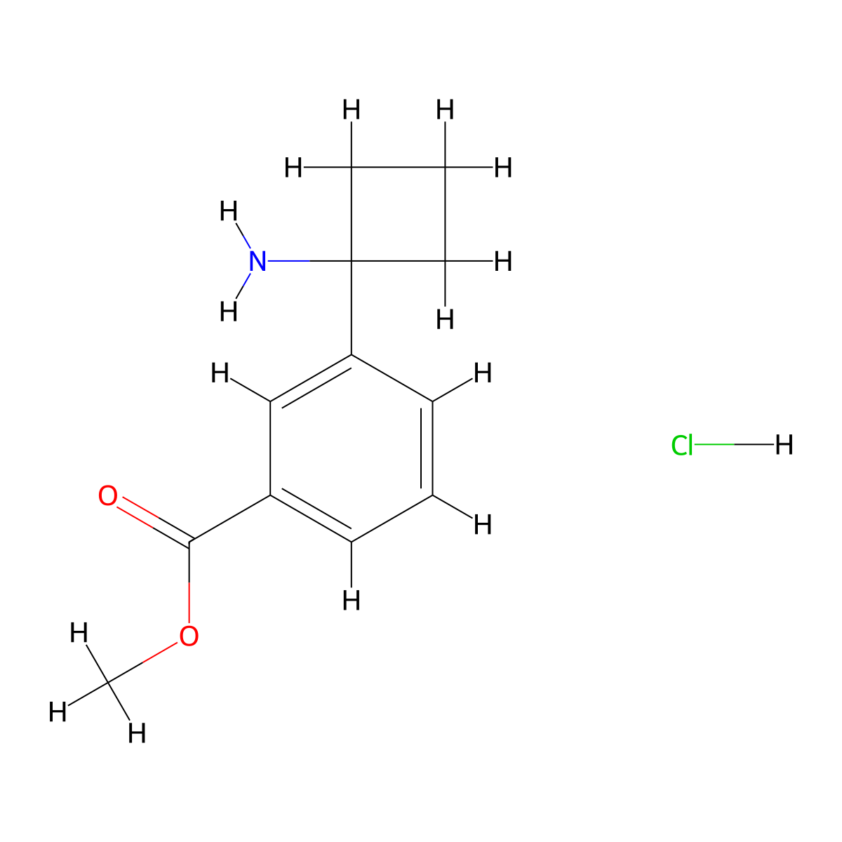 Methyl 3-(1-aminocyclobutyl)benzoate hydrochloride molecular structure, CAS 2243509-78-4