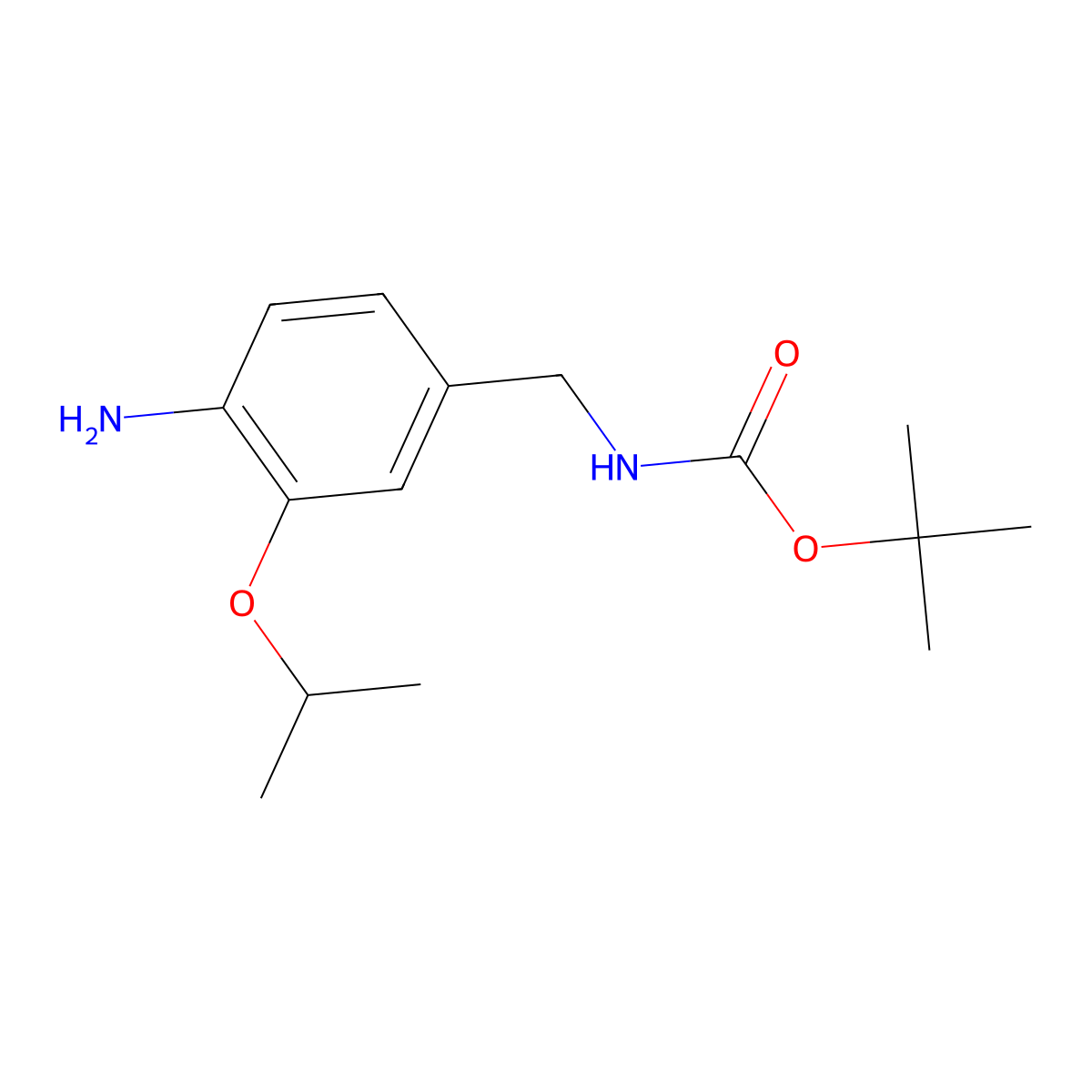 tert-butyl N-{[4-amino-3-(propan-2-yloxy)phenyl]methyl}carbamate molecular structure, CAS 2243509-82-0