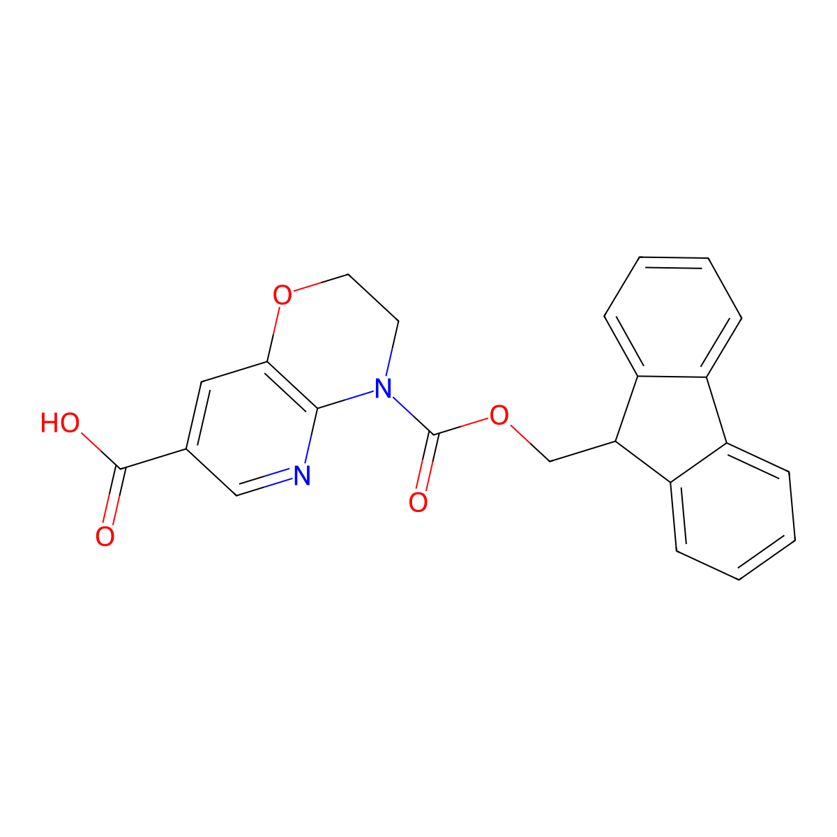 4-{[(9H-fluoren-9-yl)methoxy]carbonyl}-2H,3H,4H-pyrido[3,2-b][1,4]oxazine-7-carboxylic acid molecular structure, CAS 2243509-83-1