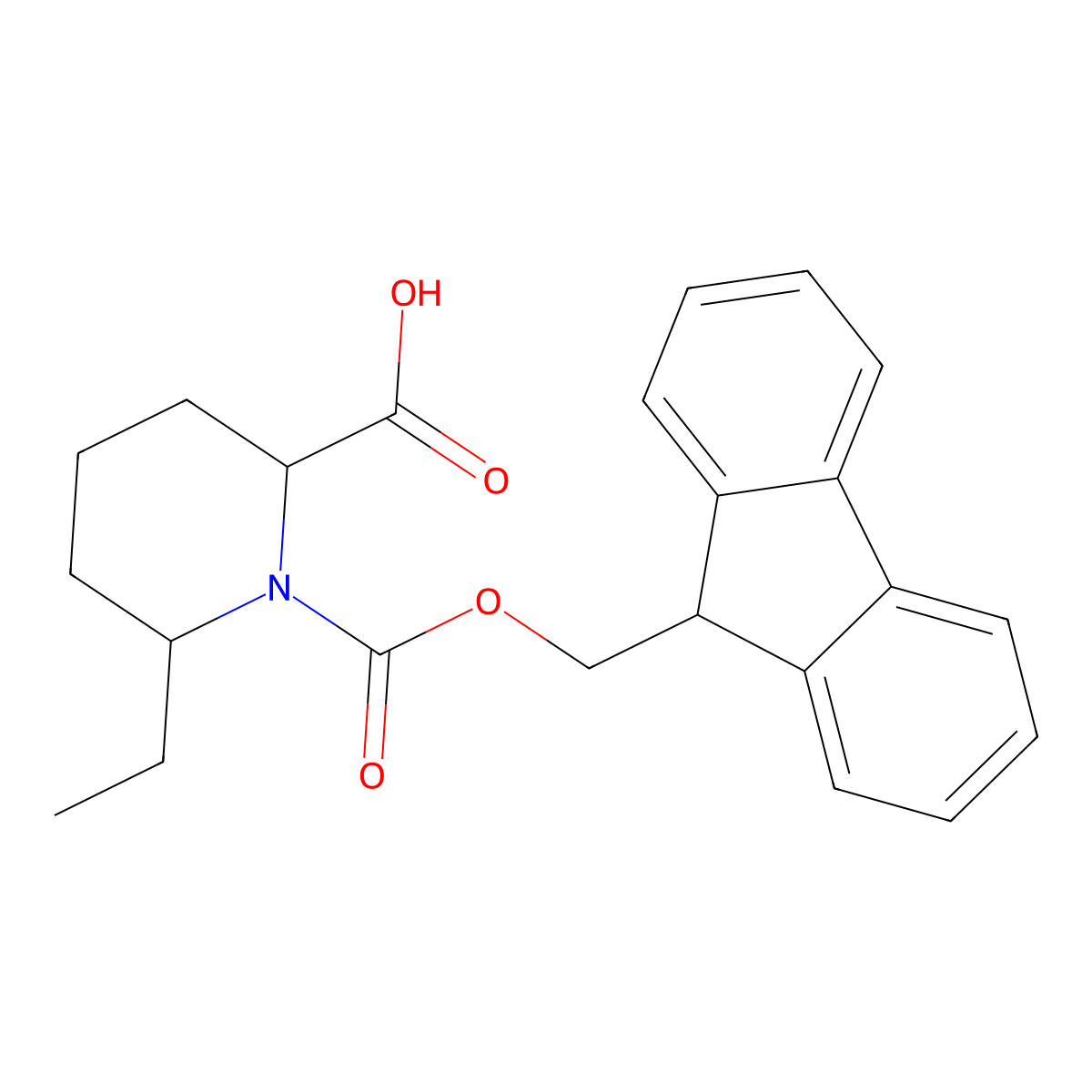 6-ethyl-1-{[(9H-fluoren-9-yl)methoxy]carbonyl}piperidine-2-carboxylic acid molecular structure, CAS 2243509-85-3