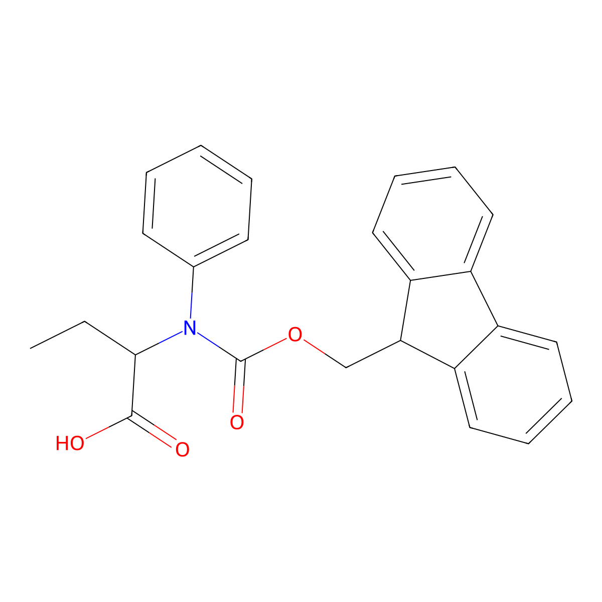 2-({[(9H-fluoren-9-yl)methoxy]carbonyl}(phenyl)amino)butanoic acid molecular structure, CAS 2243509-91-1