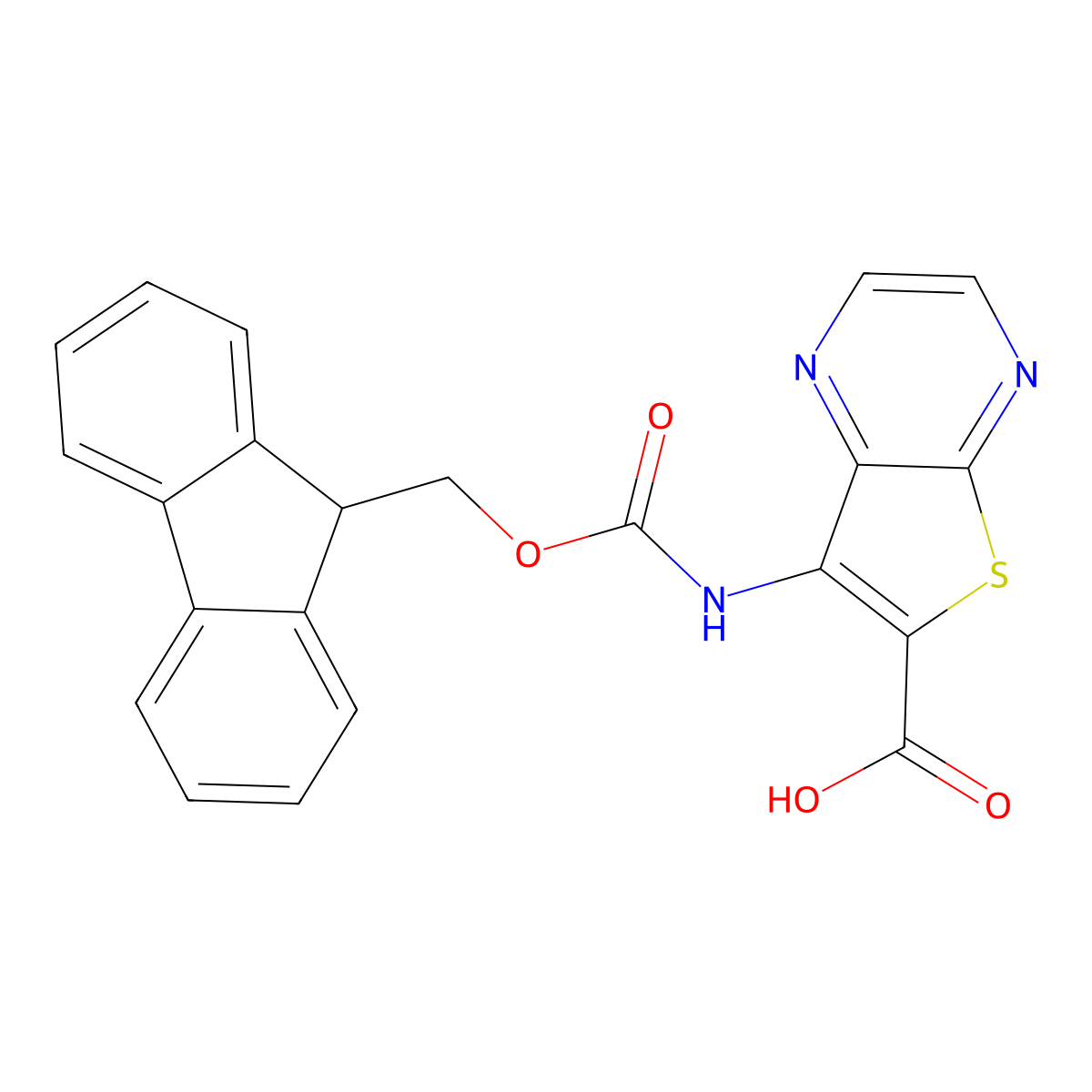 7-({[(9H-fluoren-9-yl)methoxy]carbonyl}amino)thieno[2,3-b]pyrazine-6-carboxylic acid molecular structure, CAS 2243509-93-3