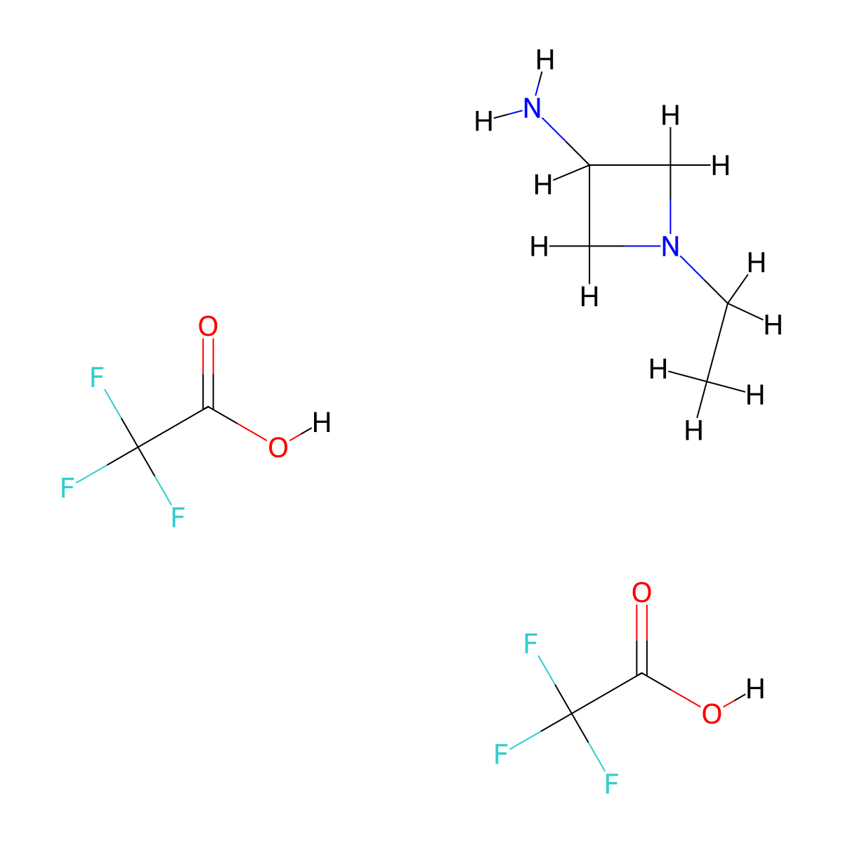 1-Ethylazetidin-3-amine; bis(trifluoroacetic acid) molecular structure, CAS 2243509-94-4