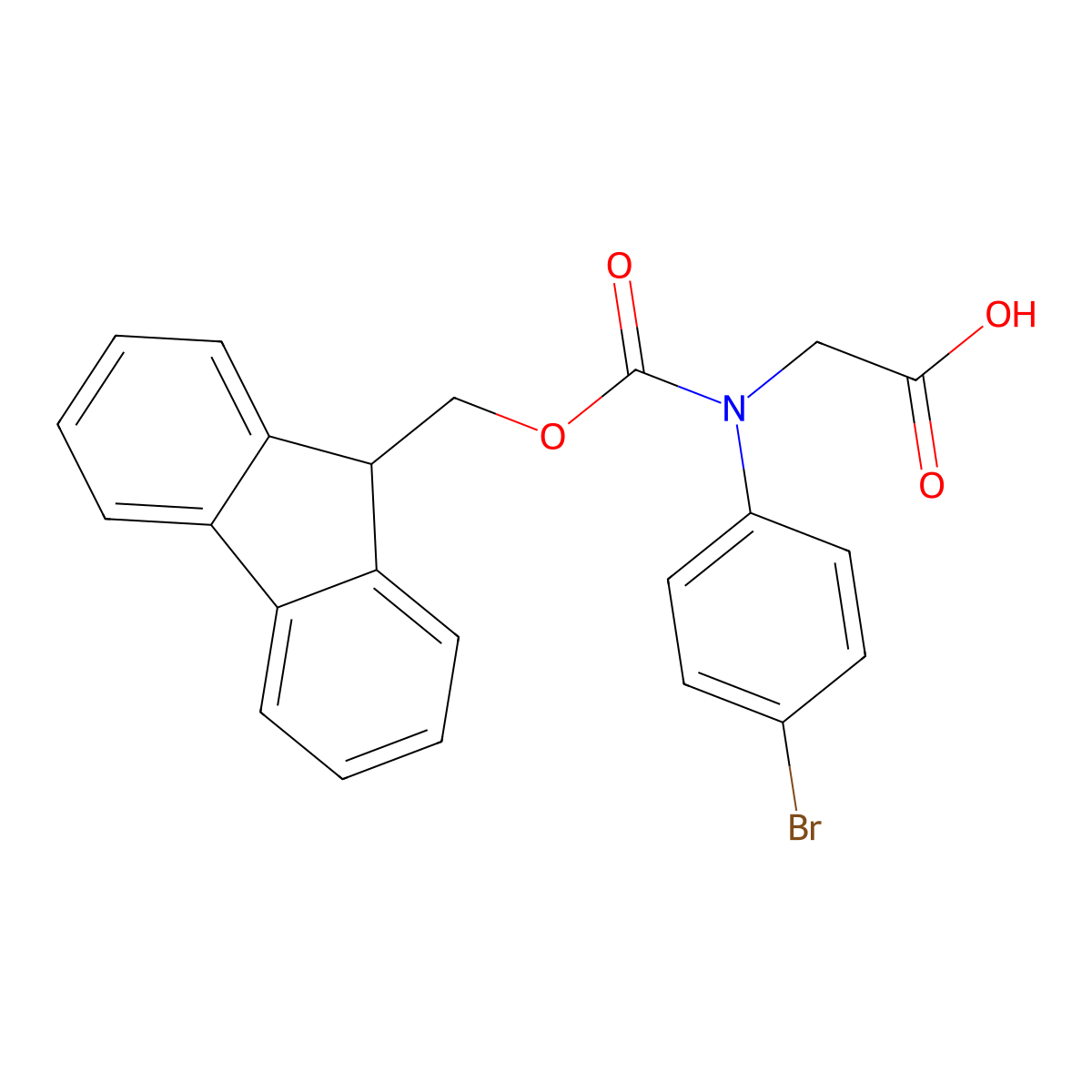 2-[(4-bromophenyl)({[(9H-fluoren-9-yl)methoxy]carbonyl})amino]acetic acid molecular structure, CAS 2243509-96-6