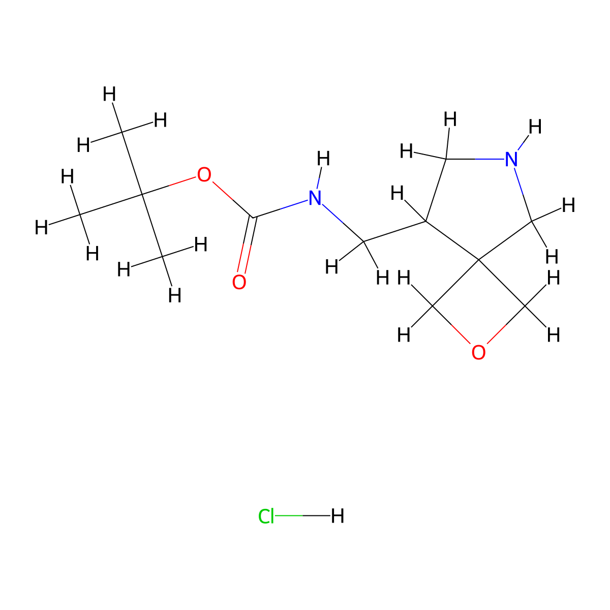 tert-butylN-({2-oxa-6-azaspiro[3.4]octan-8-yl}methyl)carbamatehydrochloride molecular structure, CAS 2243510-01-0
