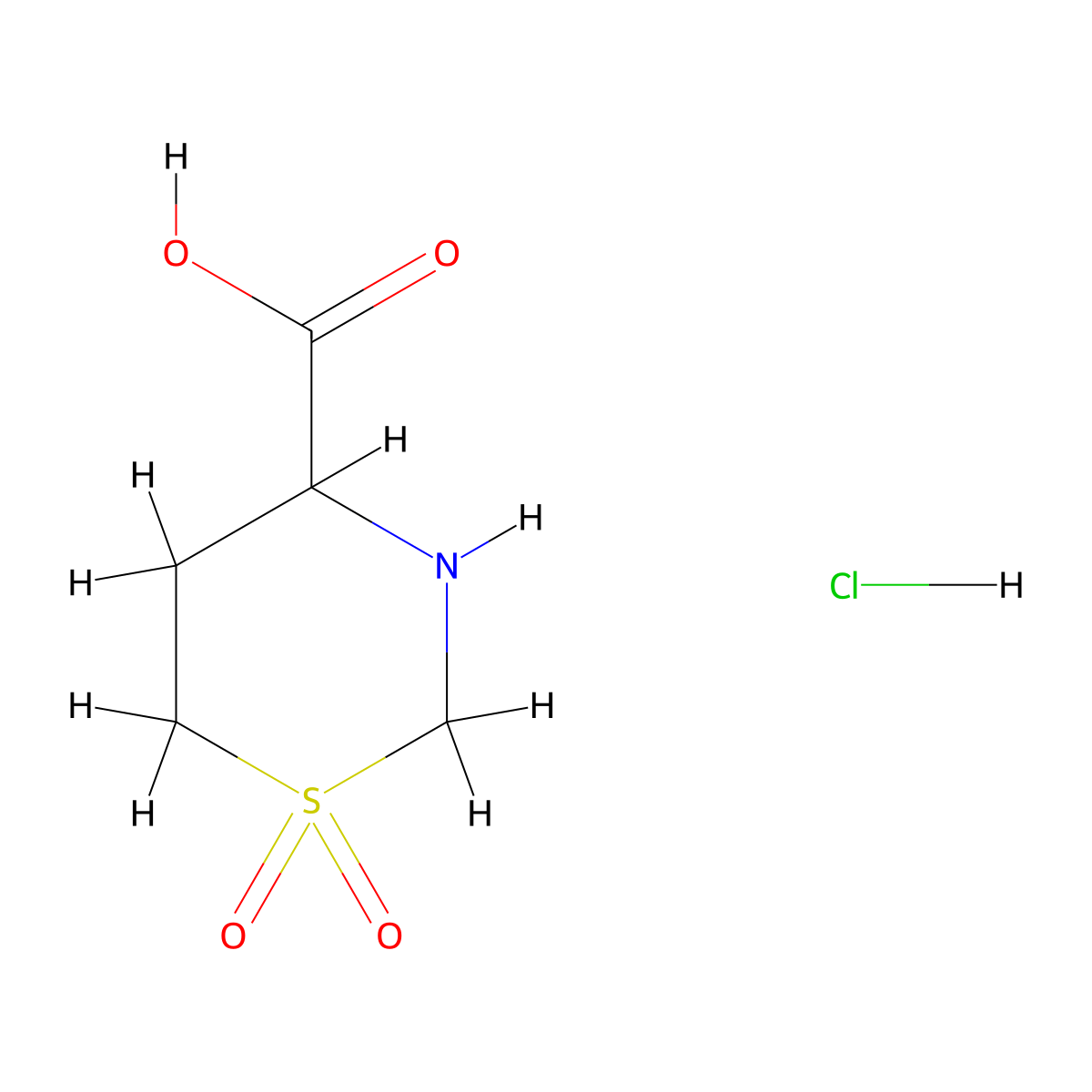 1,3-Thiazinane-4-carboxylic acid 1,1-dioxide hydrochloride molecular structure, CAS 2243510-03-2