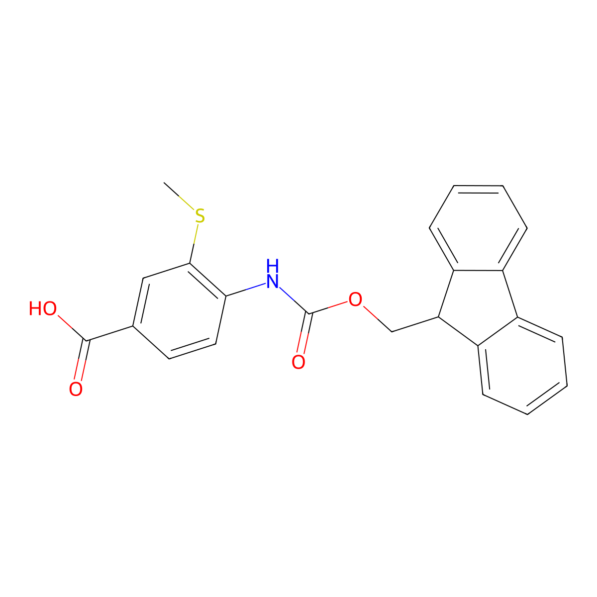 4-({[(9H-fluoren-9-yl)methoxy]carbonyl}amino)-3-(methylsulfanyl)benzoic acid molecular structure, CAS 2243510-05-4