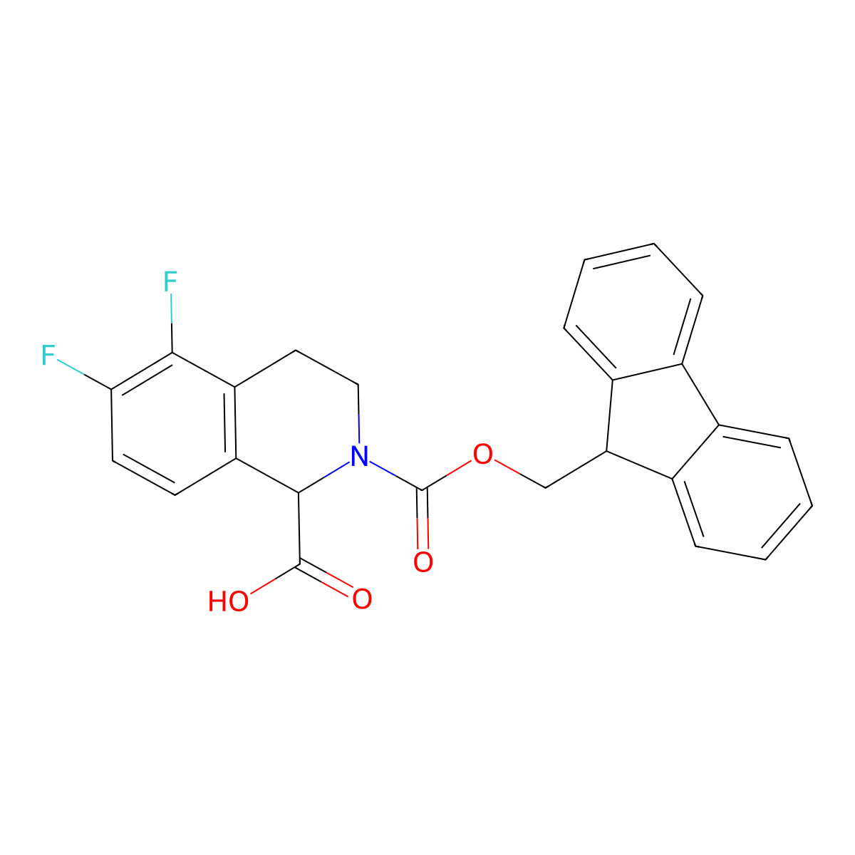 2-{[(9H-fluoren-9-yl)methoxy]carbonyl}-5,6-difluoro-1,2,3,4-tetrahydroisoquinoline-1-carboxylic acid molecular structure, CAS 2243510-08-7