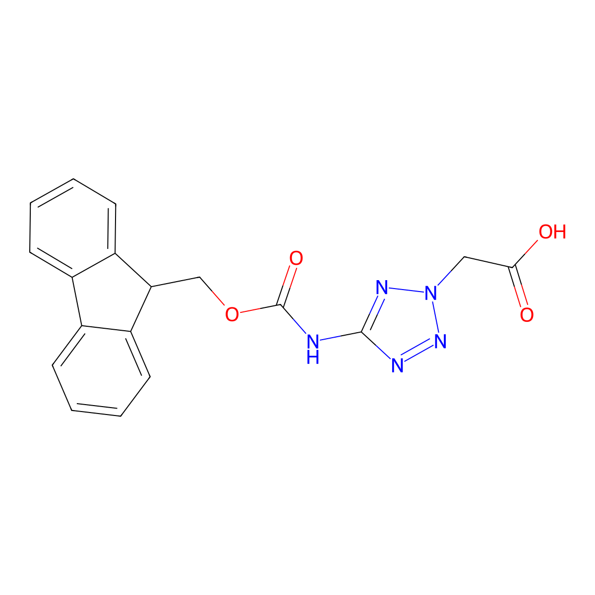 2-[5-({[(9H-fluoren-9-yl)methoxy]carbonyl}amino)-2H-1,2,3,4-tetrazol-2-yl]acetic acid molecular structure, CAS 2243510-11-2