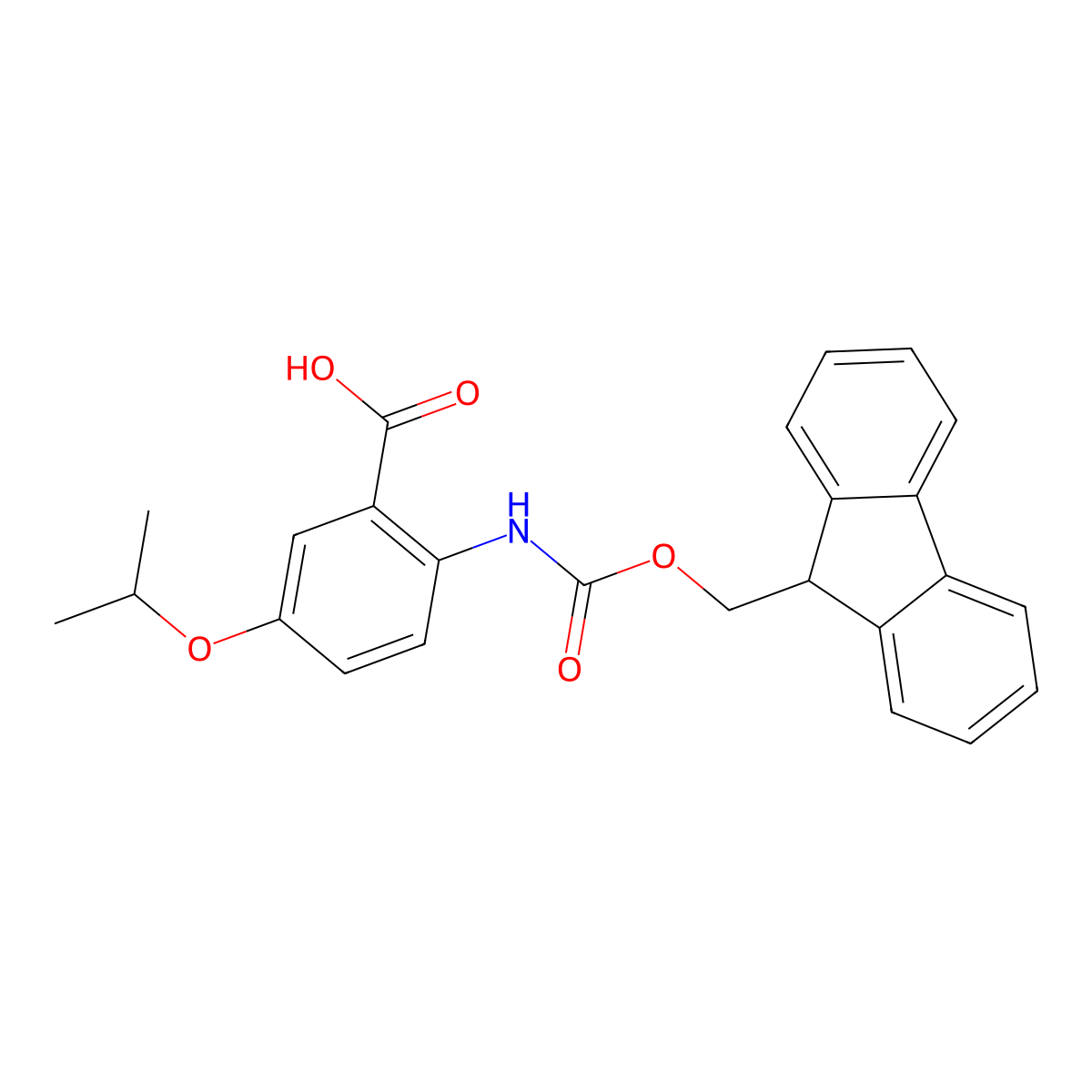 2-({[(9H-fluoren-9-yl)methoxy]carbonyl}amino)-5-(propan-2-yloxy)benzoic acid molecular structure, CAS 2243510-12-3