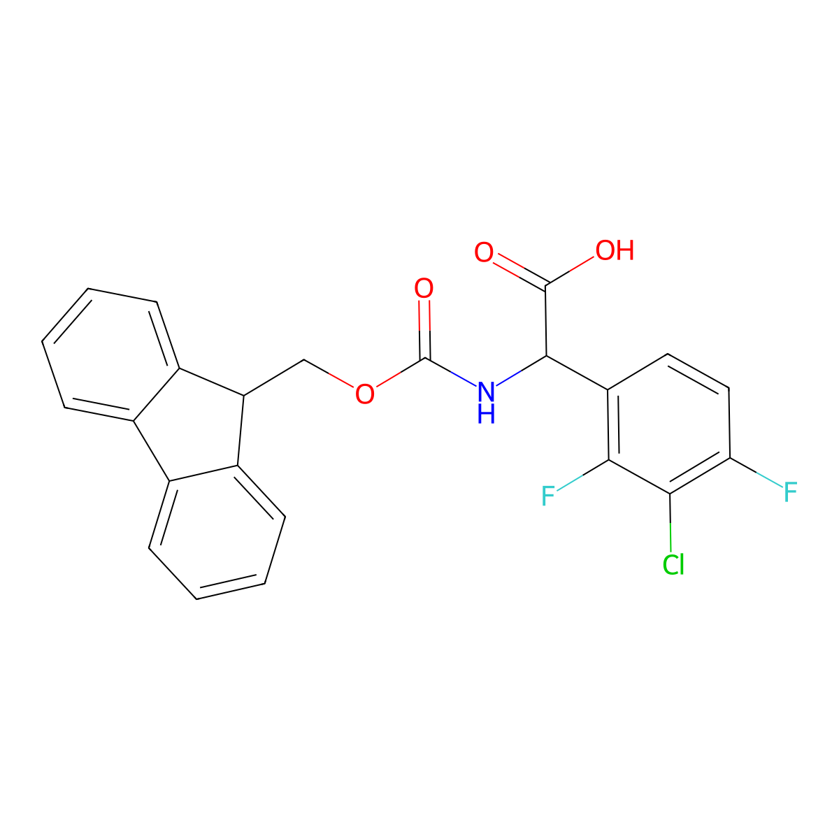 2-(3-chloro-2,4-difluorophenyl)-2-({[(9H-fluoren-9-yl)methoxy]carbonyl}amino)acetic acid molecular structure, CAS 2243510-13-4