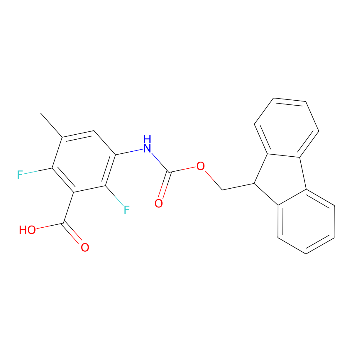 3-({[(9H-fluoren-9-yl)methoxy]carbonyl}amino)-2,6-difluoro-5-methylbenzoic acid molecular structure, CAS 2243510-14-5