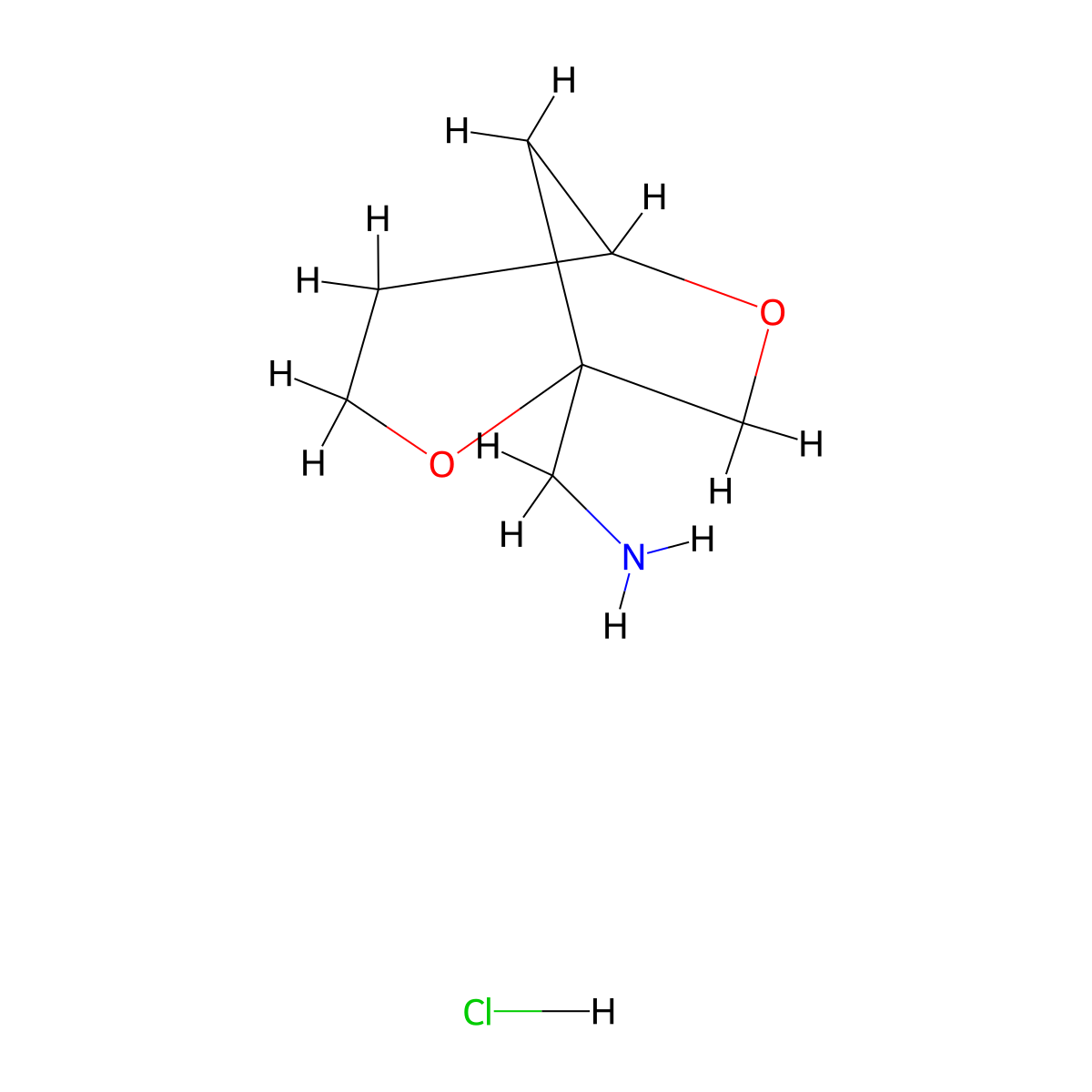{2,6-Dioxabicyclo[3.2.1]octan-1-yl}methanamine hydrochloride molecular structure, CAS 2243510-18-9