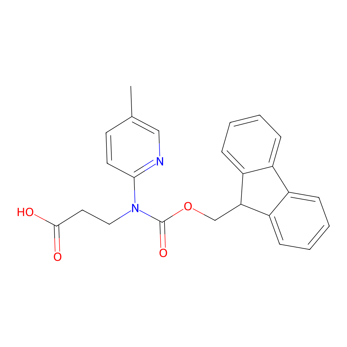 3-({[(9H-fluoren-9-yl)methoxy]carbonyl}(5-methylpyridin-2-yl)amino)propanoic acid molecular structure, CAS 2243510-20-3
