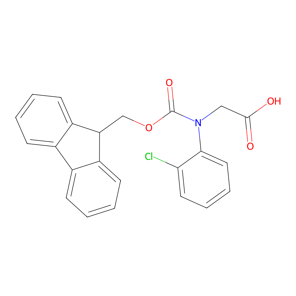 2-[(2-chlorophenyl)({[(9H-fluoren-9-yl)methoxy]carbonyl})amino]acetic acid molecular structure, CAS 2243510-36-1