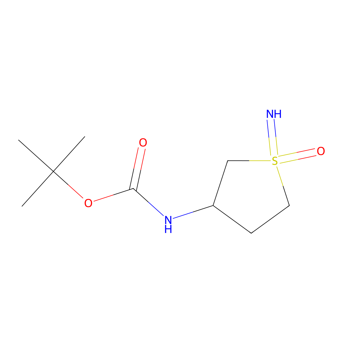 tert-butyl N-(1-imino-1-oxo-1lambda6-thiolan-3-yl)carbamate molecular structure, CAS 2243510-41-8