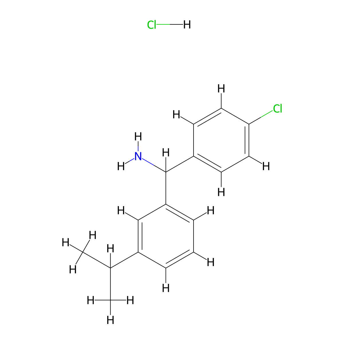 (4-Chlorophenyl)[3-(propan-2-yl)phenyl]methanamine hydrochloride molecular structure, CAS 2243510-45-2