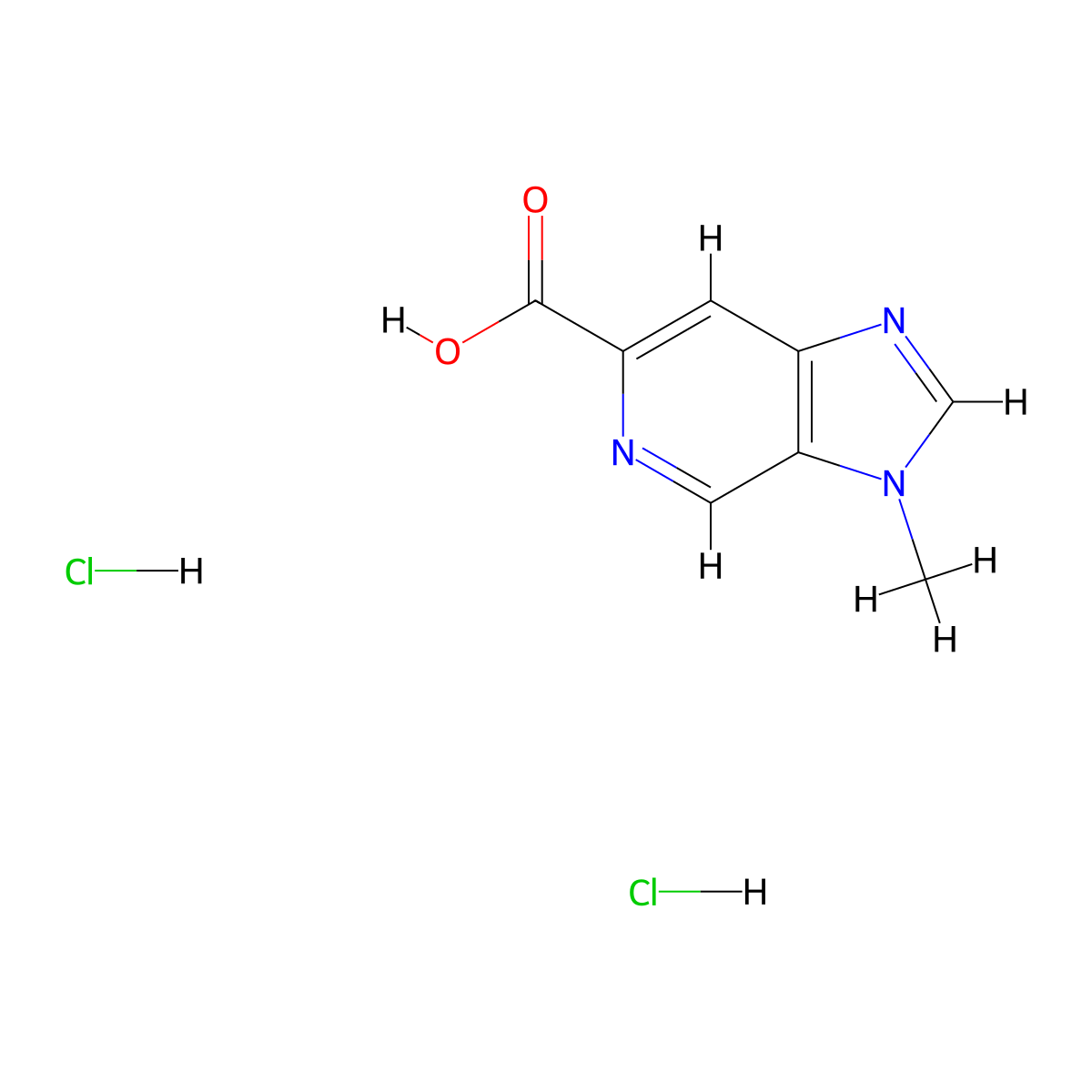 3-methyl-3H-imidazo[4,5-c]pyridine-6-carboxylic acid dihydrochloride molecular structure, CAS 2243510-46-3