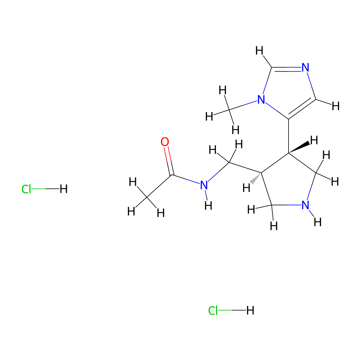 N-[[(3S,4S)-4-(3-Methylimidazol-4-yl)pyrrolidin-3-yl]methyl]acetamide;dihydrochloride molecular structure, CAS 2243510-50-9