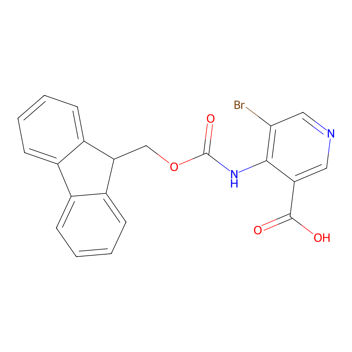 5-bromo-4-({[(9H-fluoren-9-yl)methoxy]carbonyl}amino)pyridine-3-carboxylic acid molecular structure, CAS 2243511-76-2