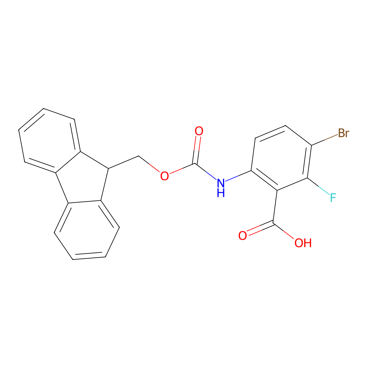 3-bromo-6-({[(9H-fluoren-9-yl)methoxy]carbonyl}amino)-2-fluorobenzoic acid molecular structure, CAS 2243511-80-8