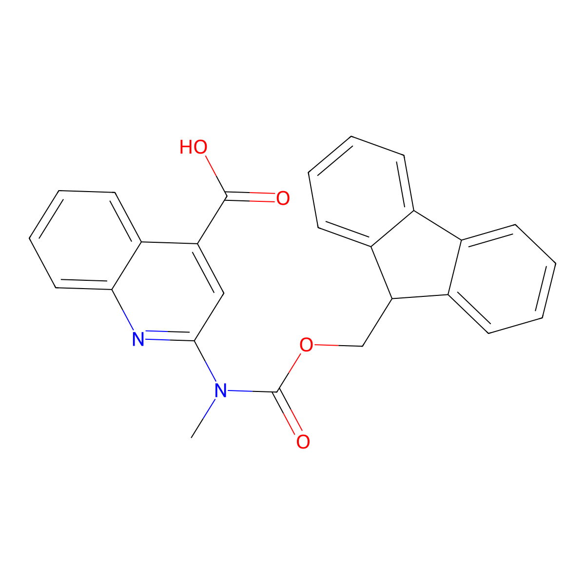 2-({[(9H-fluoren-9-yl)methoxy]carbonyl}(methyl)amino)quinoline-4-carboxylic acid molecular structure, CAS 2243511-84-2