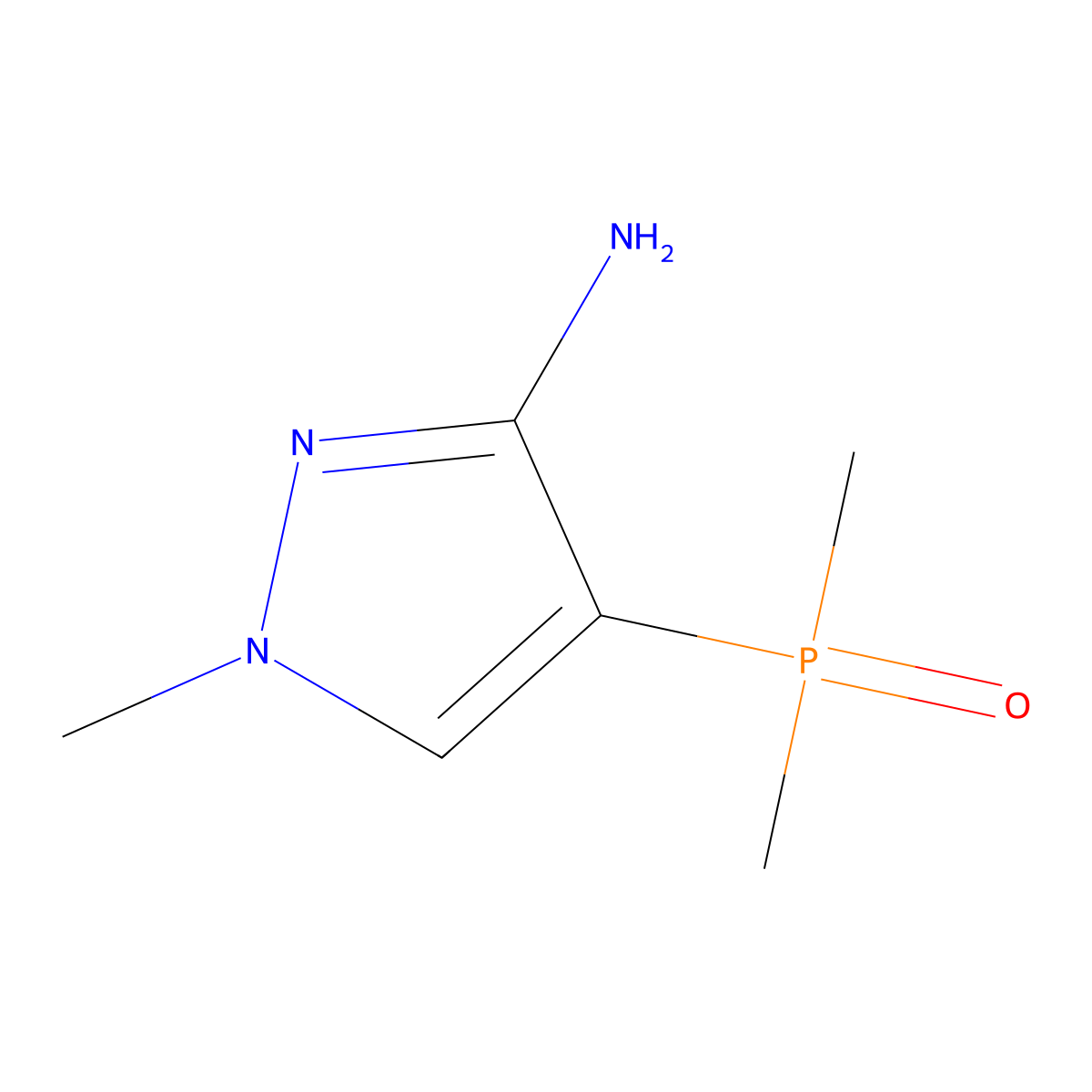 4-(dimethylphosphoryl)-1-methyl-1H-pyrazol-3-amine molecular structure, CAS 2243511-85-3