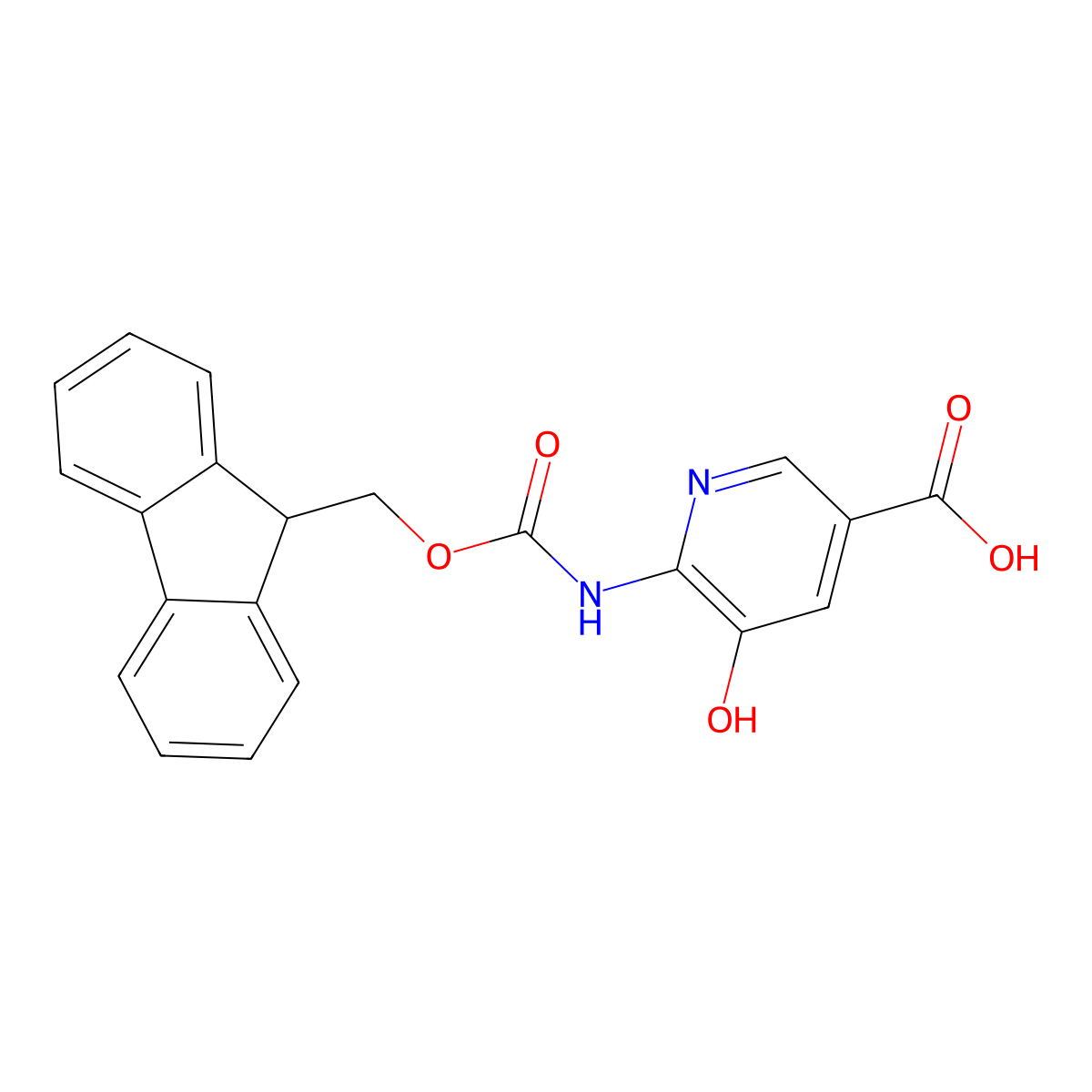 6-({[(9H-fluoren-9-yl)methoxy]carbonyl}amino)-5-hydroxypyridine-3-carboxylic acid molecular structure, CAS 2243512-05-0