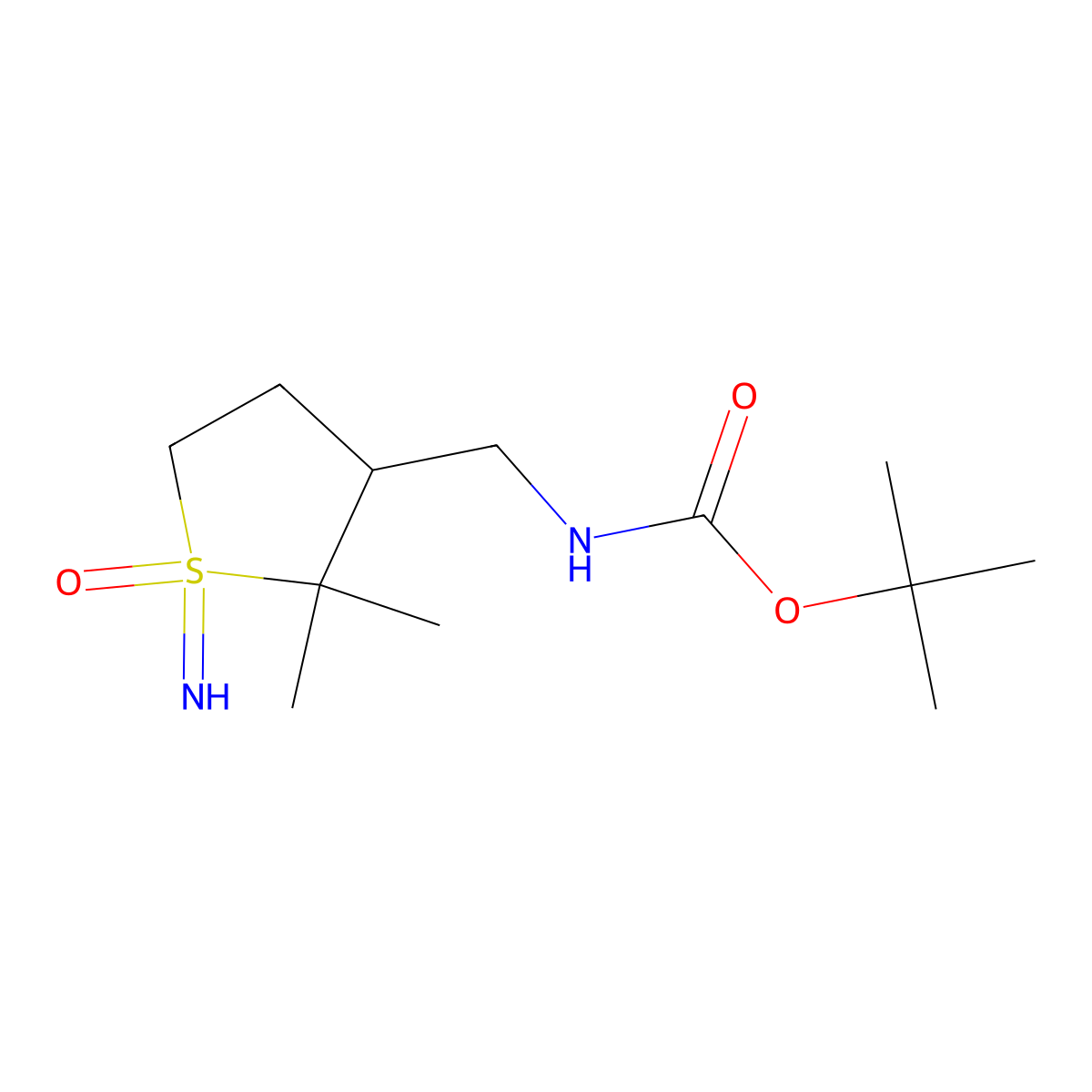 tert-butyl N-[(1-imino-2,2-dimethyl-1-oxo-1lambda6-thiolan-3-yl)methyl]carbamate molecular structure, CAS 2243512-11-8