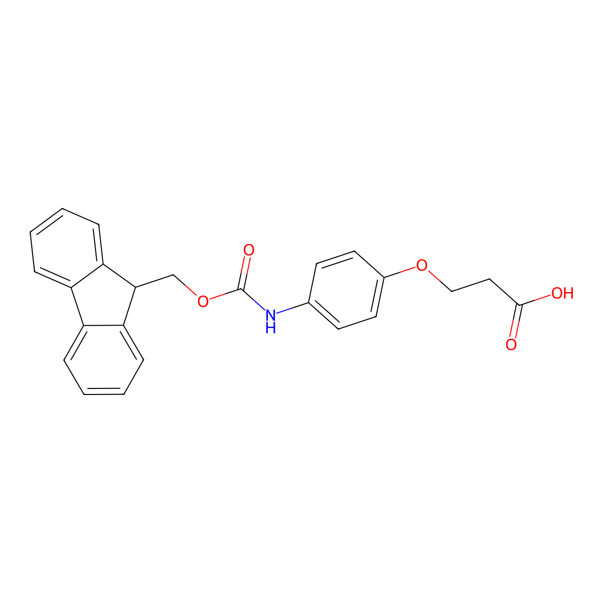 3-[4-({[(9H-fluoren-9-yl)methoxy]carbonyl}amino)phenoxy]propanoic acid molecular structure, CAS 2243512-13-0