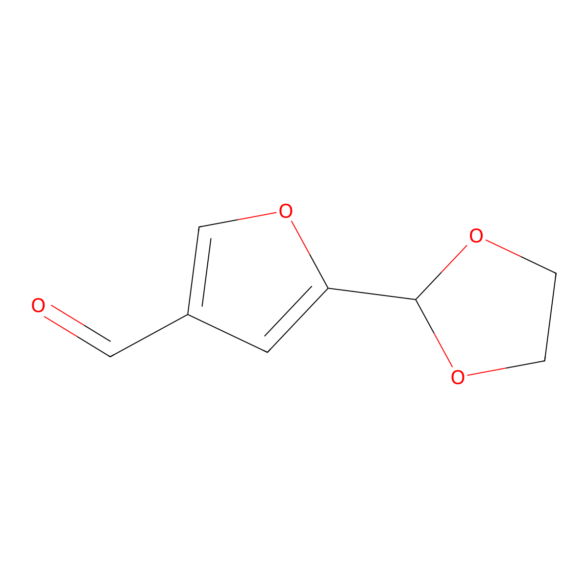 5-(1,3-Dioxolan-2-yl)furan-3-carbaldehyde molecular structure, CAS 2243512-20-9