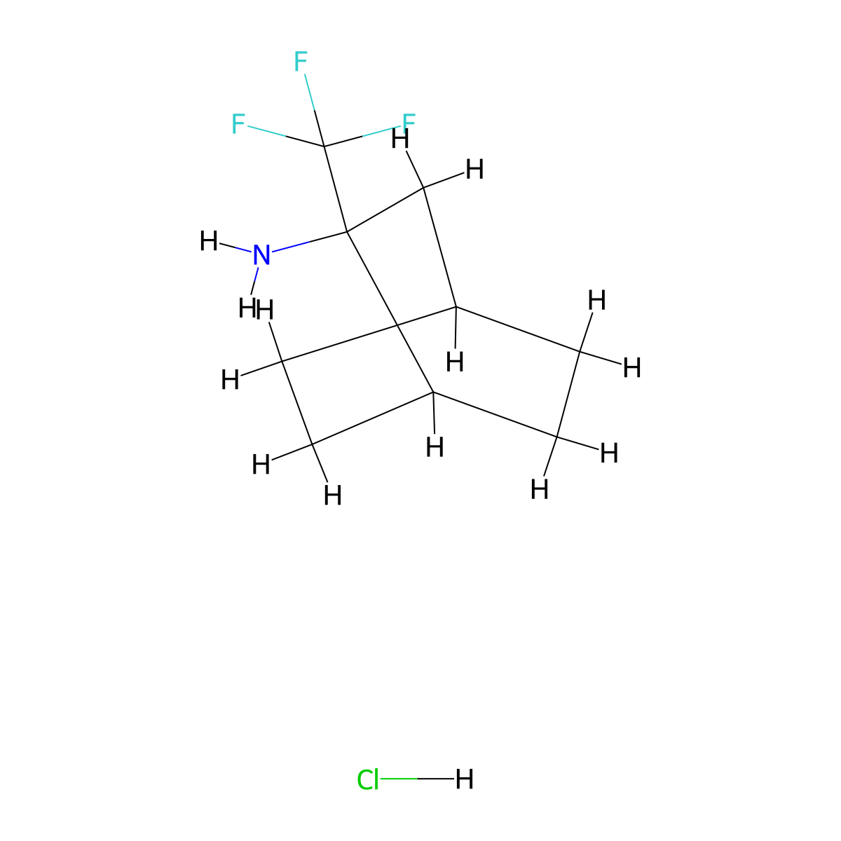 2-(Trifluoromethyl)bicyclo[2.2.2]octan-2-aminehydrochloride molecular structure, CAS 2243512-22-1