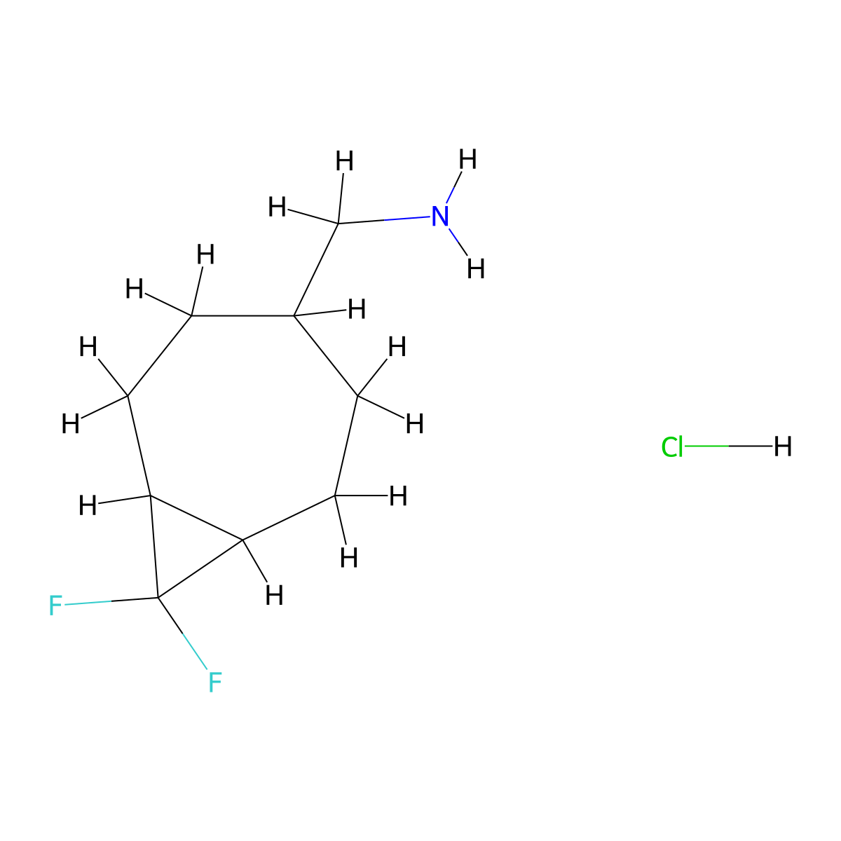 {8,8-Difluorobicyclo[5.1.0]octan-4-yl}methanamine hydrochloride molecular structure, CAS 2243512-28-7