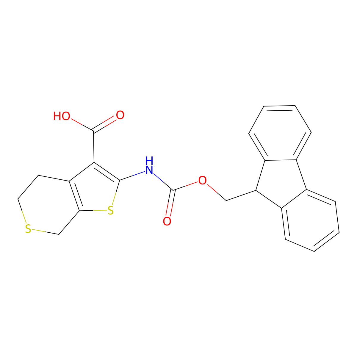 2-({[(9H-fluoren-9-yl)methoxy]carbonyl}amino)-4H,5H,7H-thieno[2,3-c]thiopyran-3-carboxylic acid molecular structure, CAS 2243512-30-1