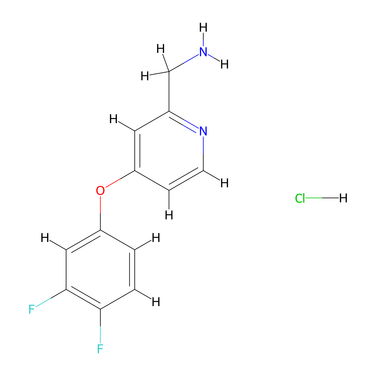 (4-(3,4-Difluorophenoxy)pyridin-2-yl)methanamine hydrochloride molecular structure, CAS 2243512-31-2