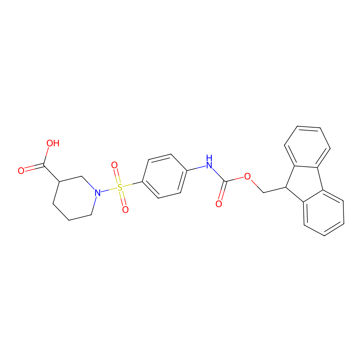 1-[4-({[(9H-fluoren-9-yl)methoxy]carbonyl}amino)benzenesulfonyl]piperidine-3-carboxylic acid molecular structure, CAS 2243512-33-4