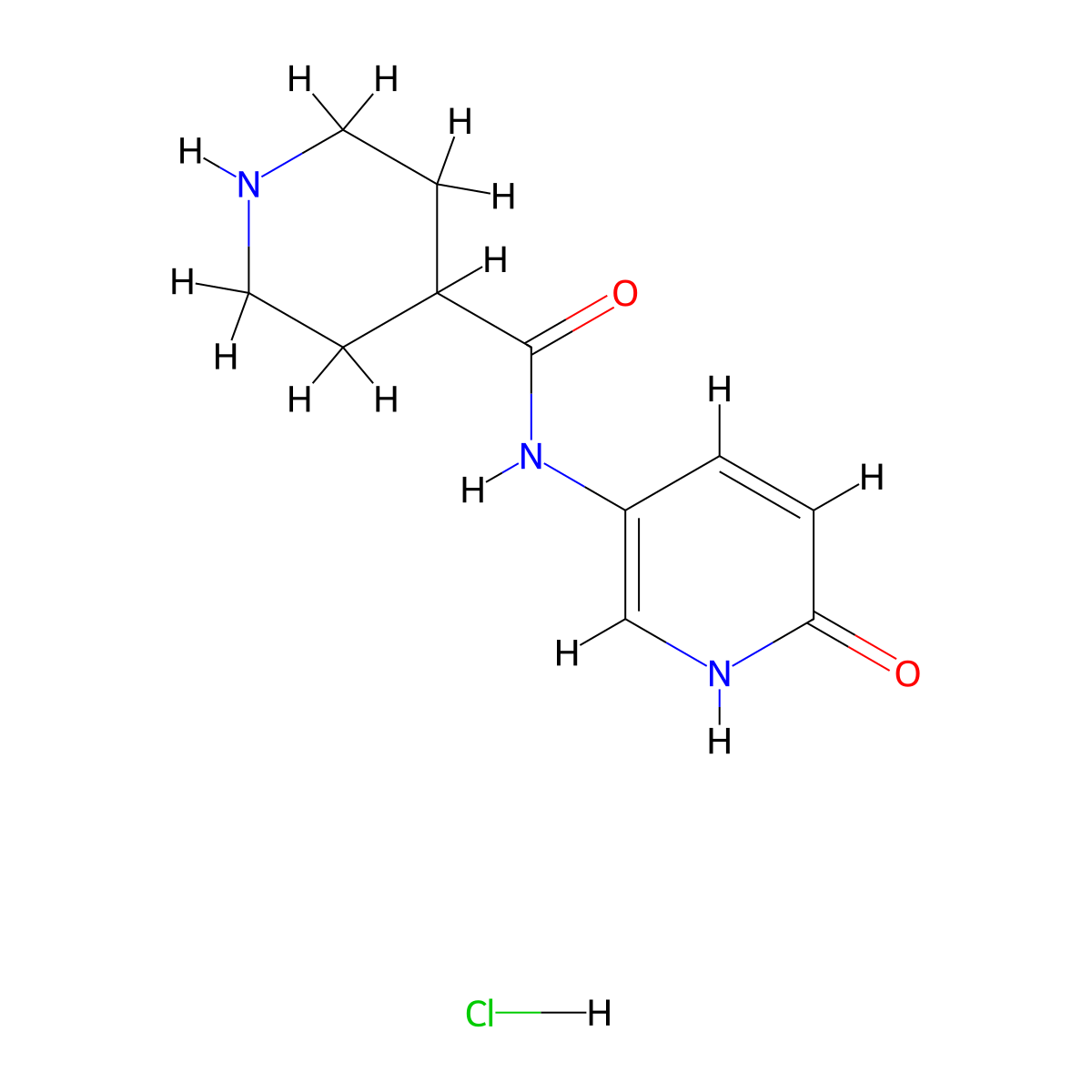 N-(6-hydroxypyridin-3-yl)piperidine-4-carboxamide hydrochloride molecular structure, CAS 2243512-36-7