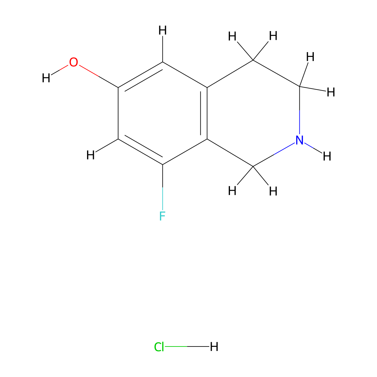 8-Fluoro-1,2,3,4-tetrahydroisoquinolin-6-ol hydrochloride molecular structure, CAS 2243512-37-8