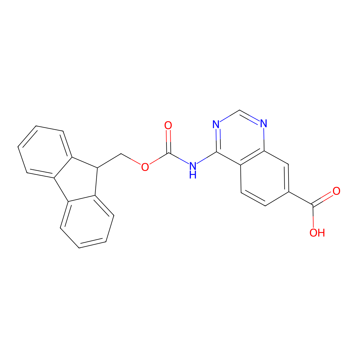 4-({[(9H-fluoren-9-yl)methoxy]carbonyl}amino)quinazoline-7-carboxylic acid molecular structure, CAS 2243512-51-6