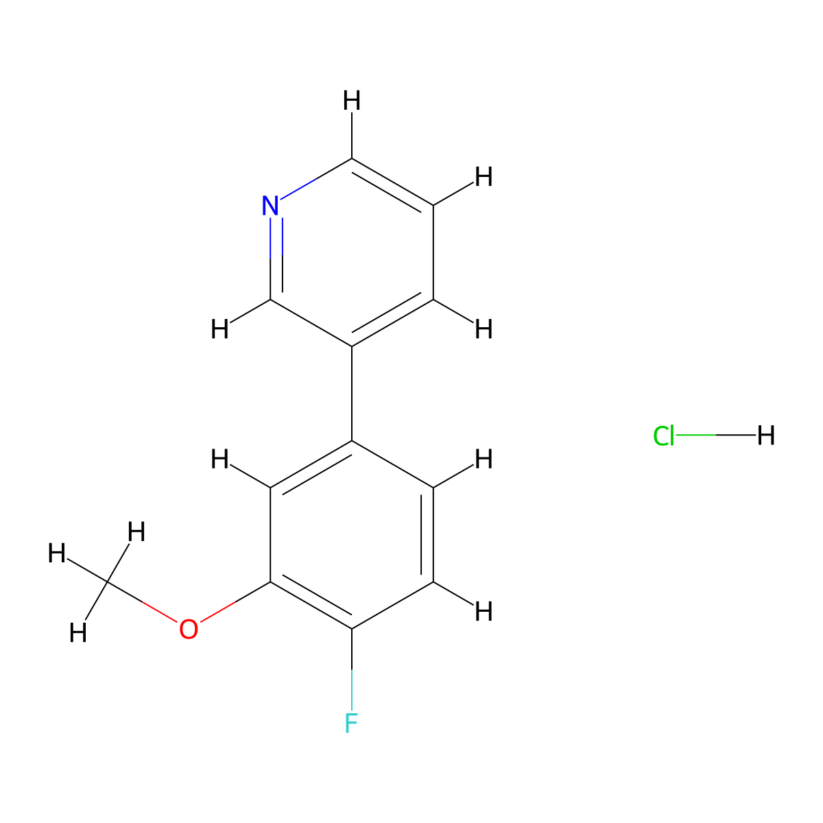 3-(4-Fluoro-3-methoxyphenyl)pyridine hydrochloride molecular structure, CAS 2243512-55-0