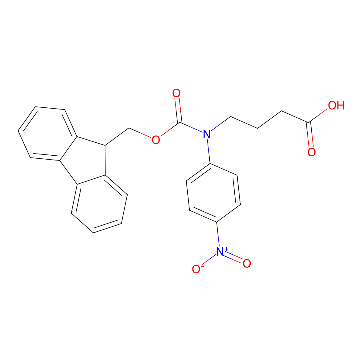 4-({[(9H-fluoren-9-yl)methoxy]carbonyl}(4-nitrophenyl)amino)butanoic acid molecular structure, CAS 2243512-56-1