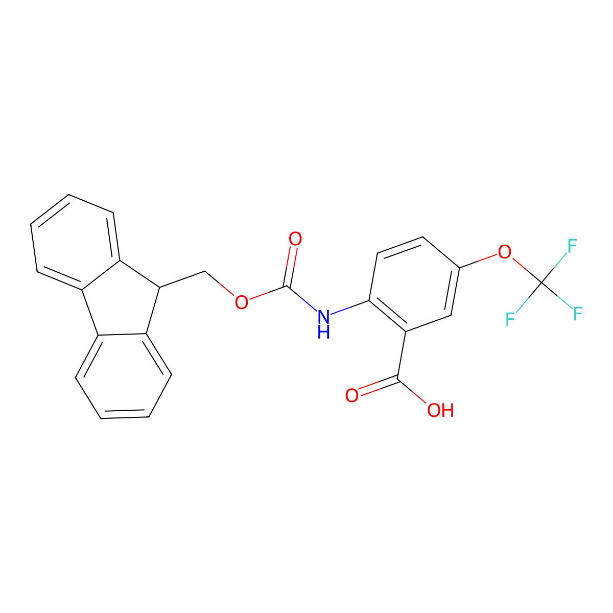 2-({[(9H-fluoren-9-yl)methoxy]carbonyl}amino)-5-(trifluoromethoxy)benzoic acid molecular structure, CAS 2243512-58-3